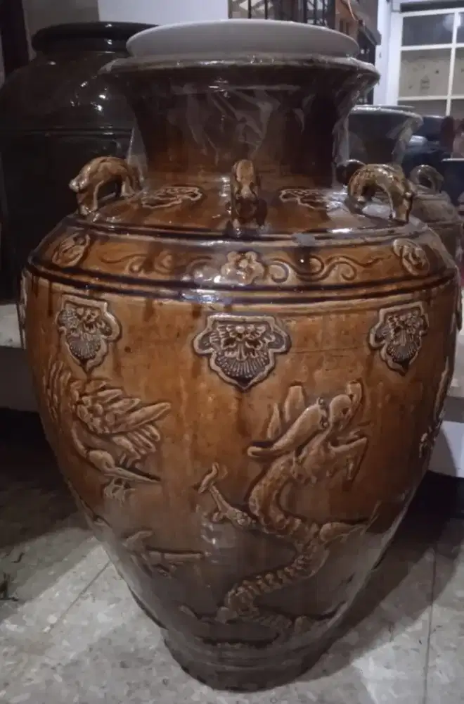 Jual Guci antik antang kalimantan tinggi 60cm, lingkar 120 cm