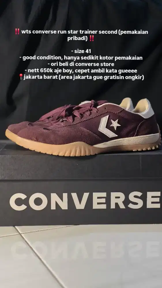 Sepatu Converse Run Star Trainer Maroon Second