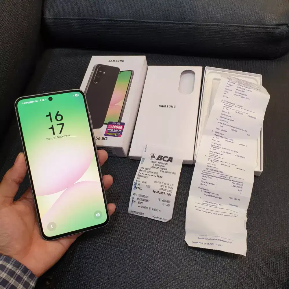 Samsung a56 8/256 garansi on panjang bulan 8 2026