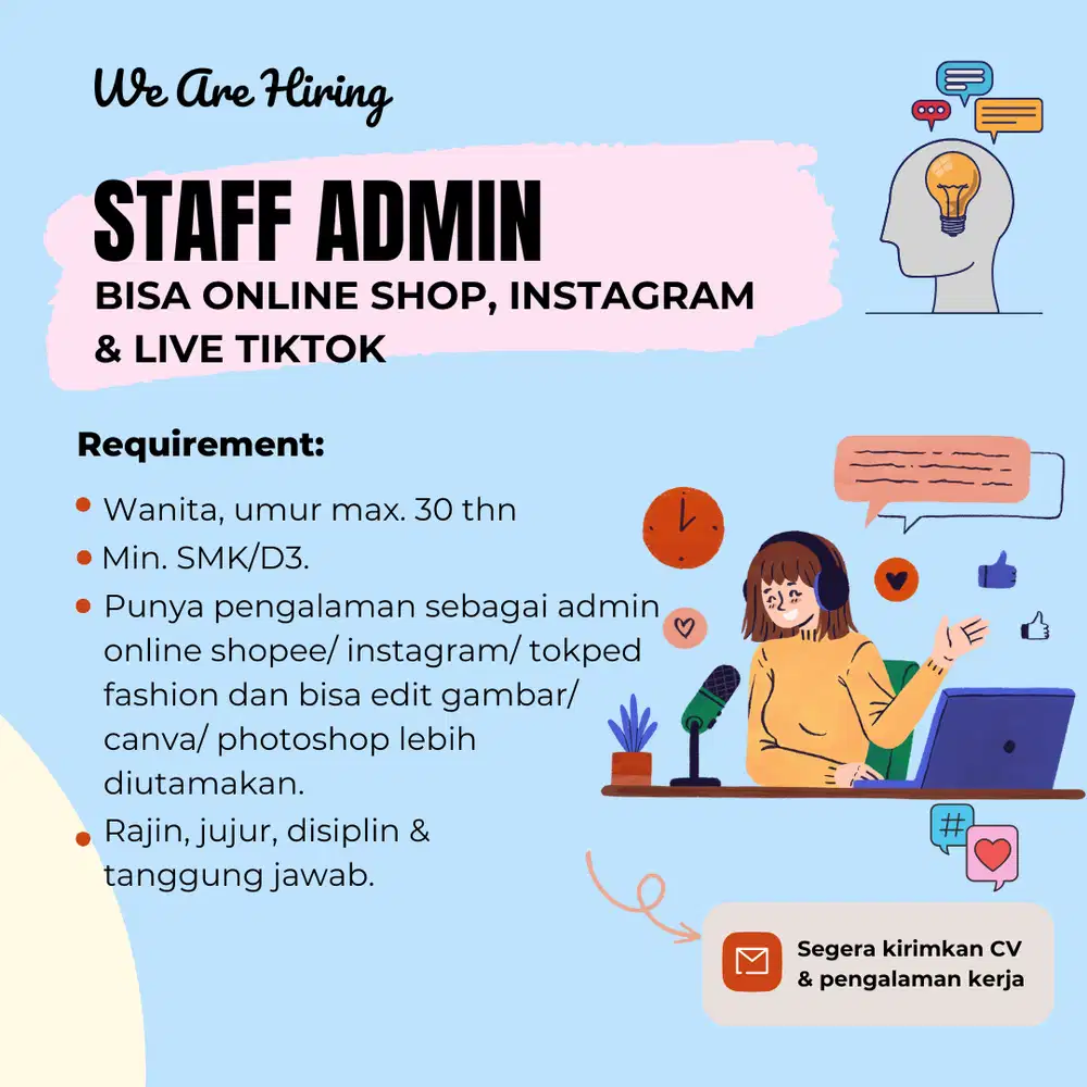 Staf Admin Bisa Obline Shop