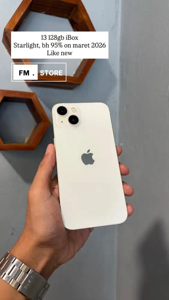 Iphone 13 128gb iBox starlight / white. Garansi on 2026. Like new