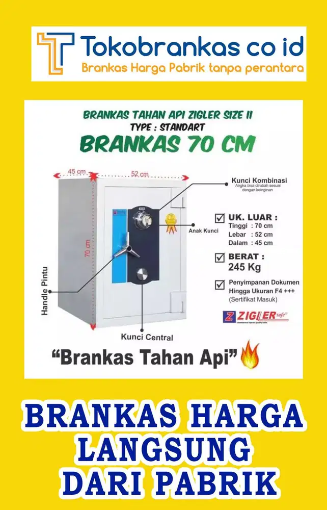 Brankas Zigler size 2 ber SNI 5Jtan Tahan Api bukan abal-abal