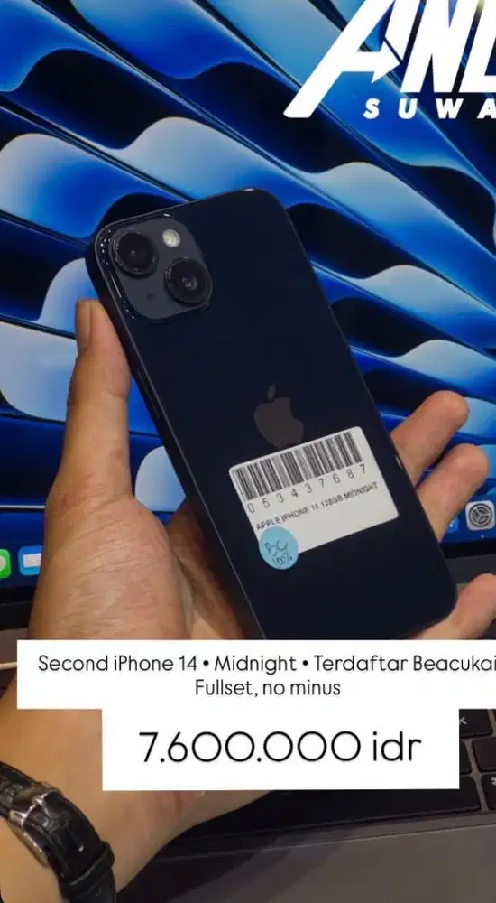 Iphone 14 128gb midnight sudah terdaftar beacukai