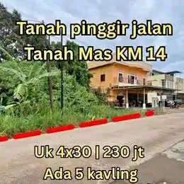 tanah pinggir jalan km14 kota palembang