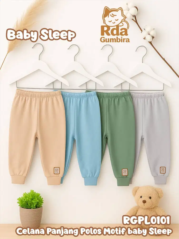 Celana anak panjang polos usia 6 bulan - 2 tahun