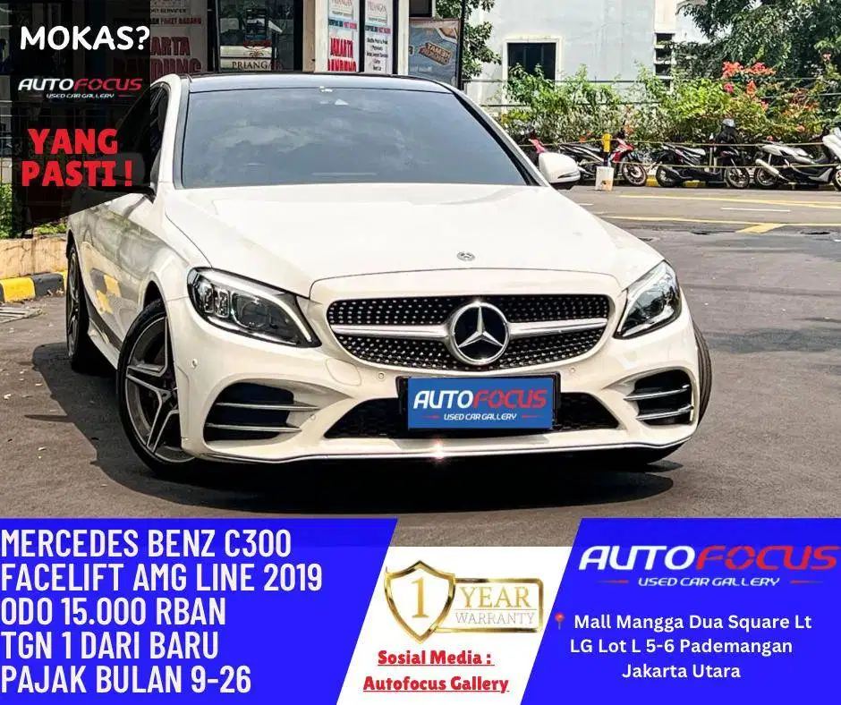 Mercedes benz Mercy C300 C 300 W205 Facelift AMG Line 2019 Putih Metal