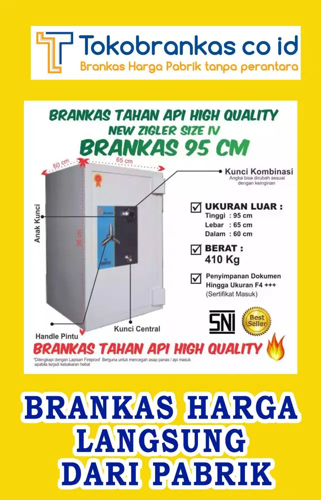 Brankas New zigler size 4 ber SNI 11Jtan Tahan Api GARANSI 5 TAHUN