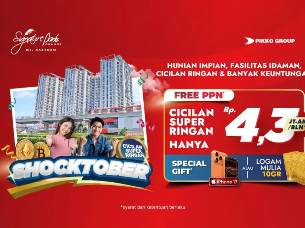 DIJUAL APARTEMEN SIGNATURE PARK GRANDE JAKARTA SIAP HUNI