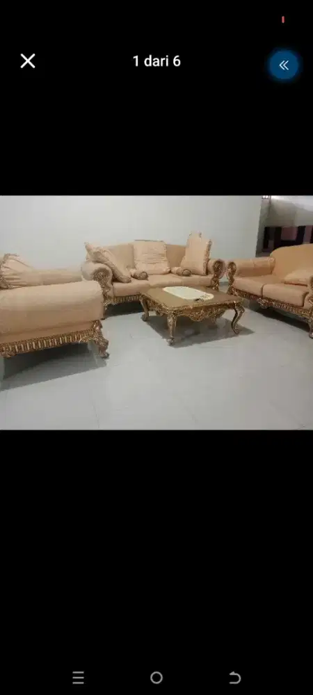 Kursi asli jati ukiran emas