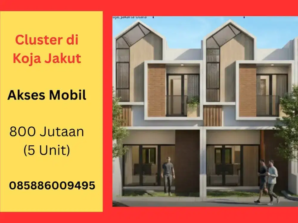 TERMURAH,Cluster 2 Lantai, Akses Mobil,SHM,Gratis Solar Cell & 2 AC