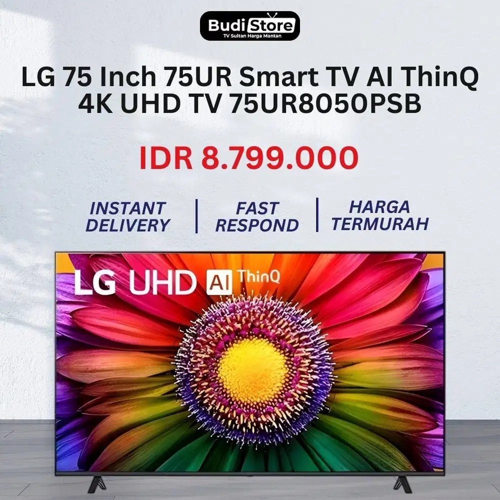 LG 75 Inch 75UR Smart TV with AI Sound Pro 4K UHD TV 75UR8050PSB