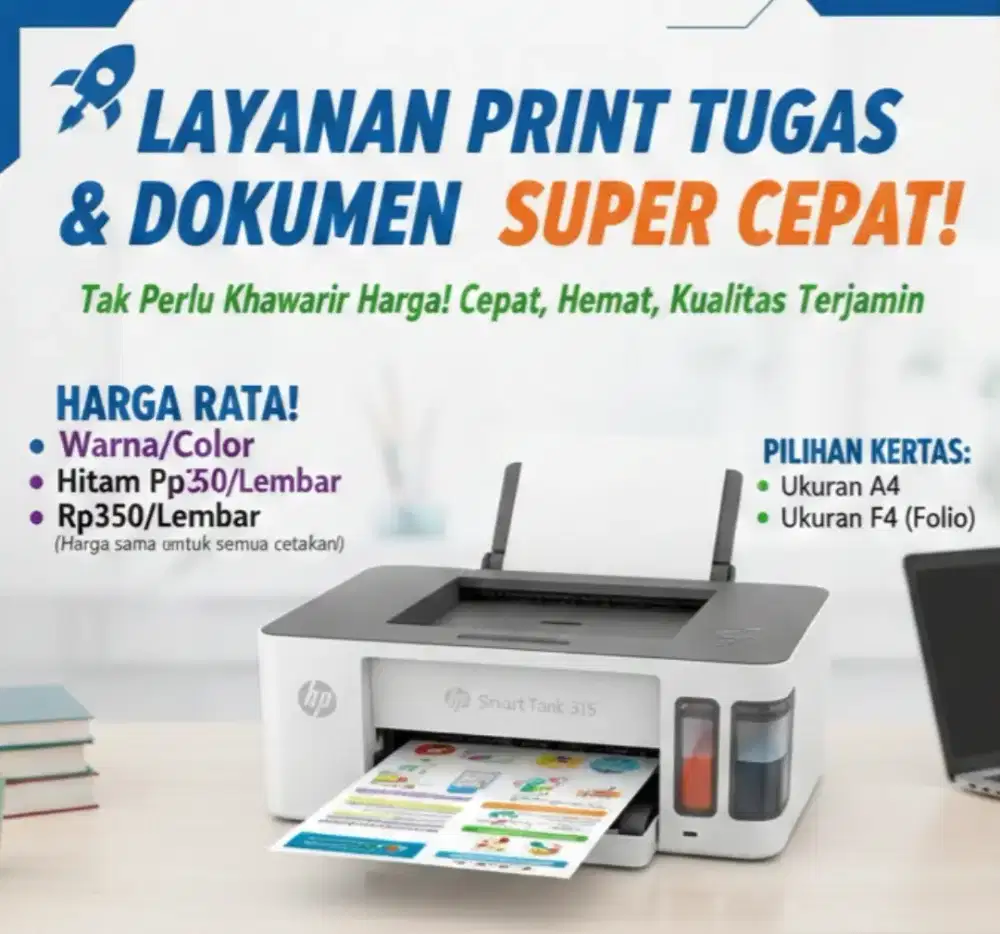 LAYANAN PRINT TUGAS & DOKUMEN SUPER CEPAT!