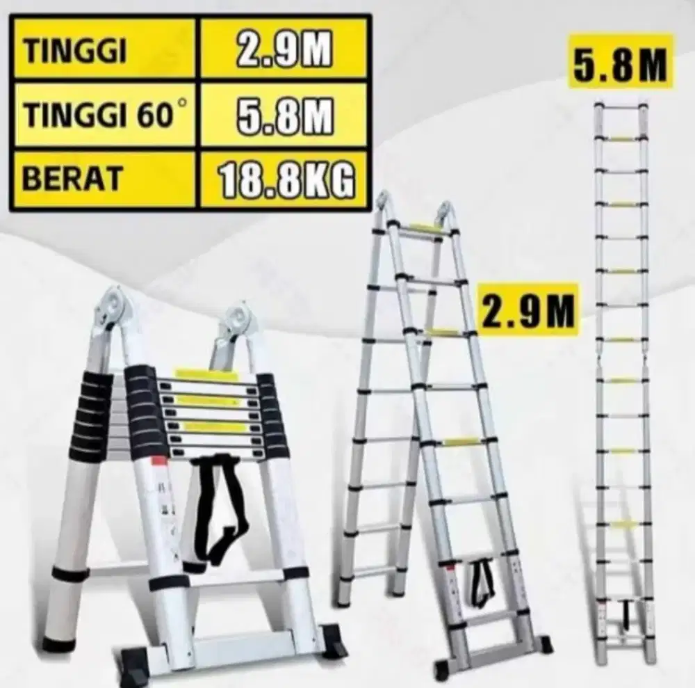 Tangga teleskopik tinggi 5.8M