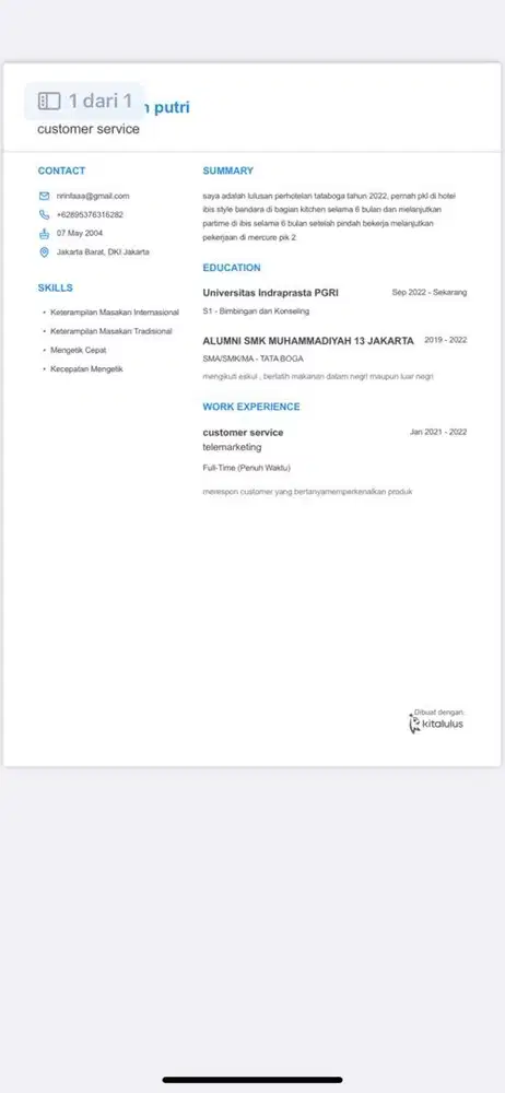 butuh lowongan kerja. Saya siap kerja apa saja!