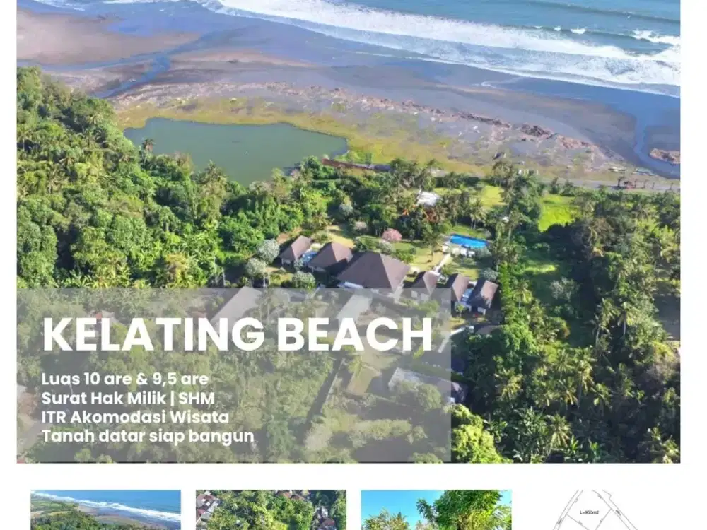 Tanah Pantai Kelating 400 meter menuju Pantai