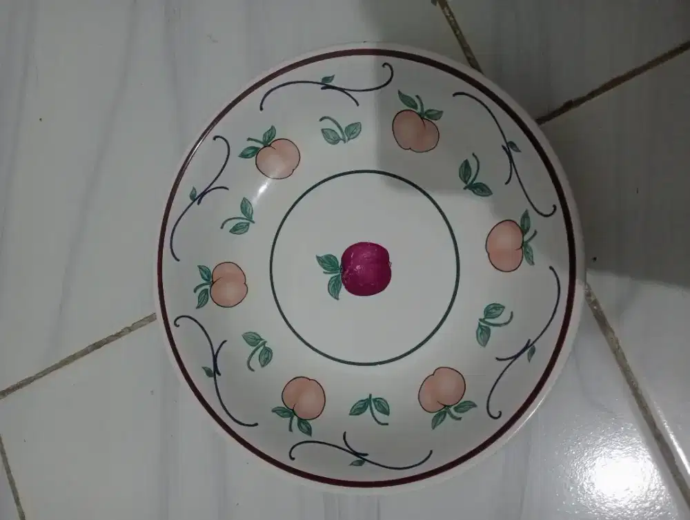 piring keramik motif buah