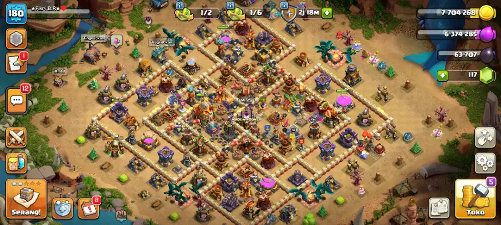 Dijual akun coc th 16