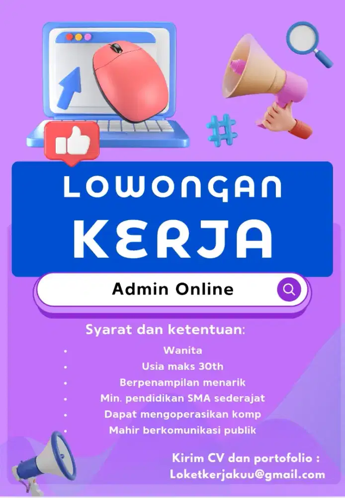 Dibutuhkan Admin Online dan Host Live