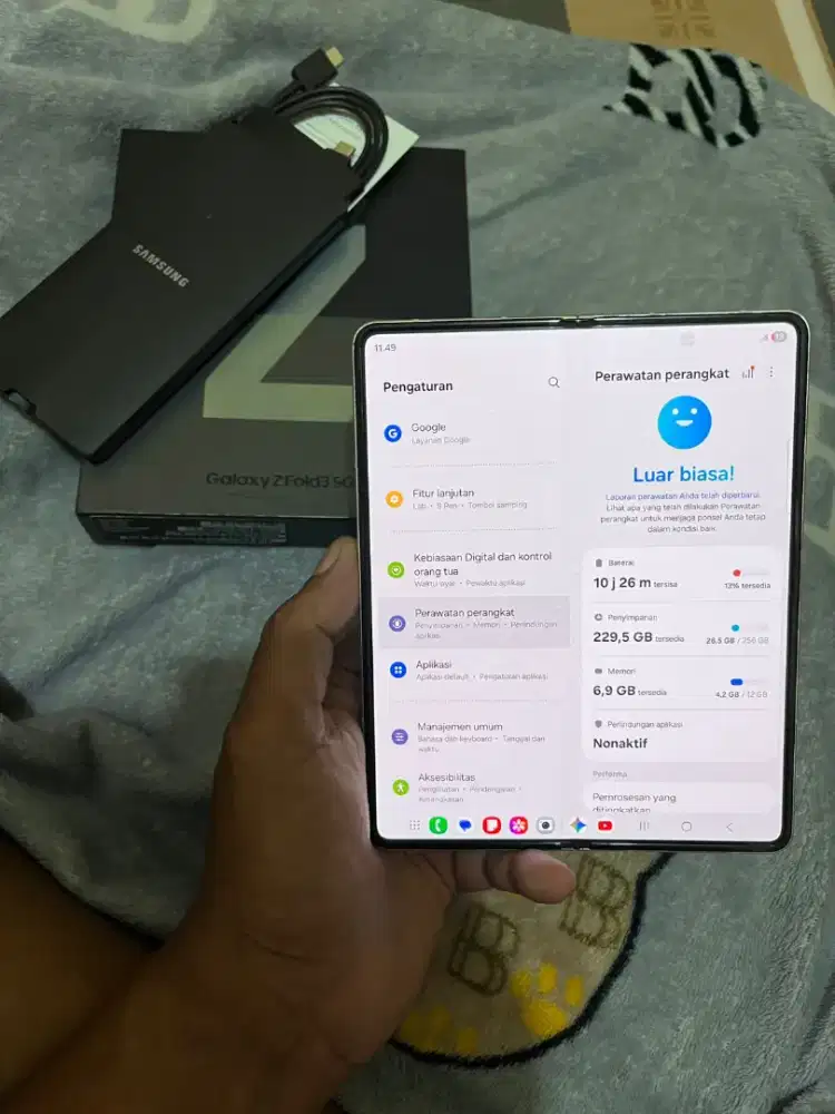 SAMSUNG Z FOLD 3 5G RAM 12/256 FULLSET NO MINUS