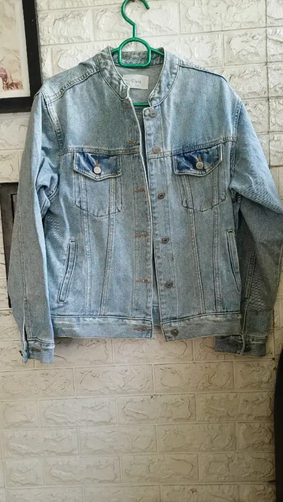 Jaket jins unisex mantan tebal