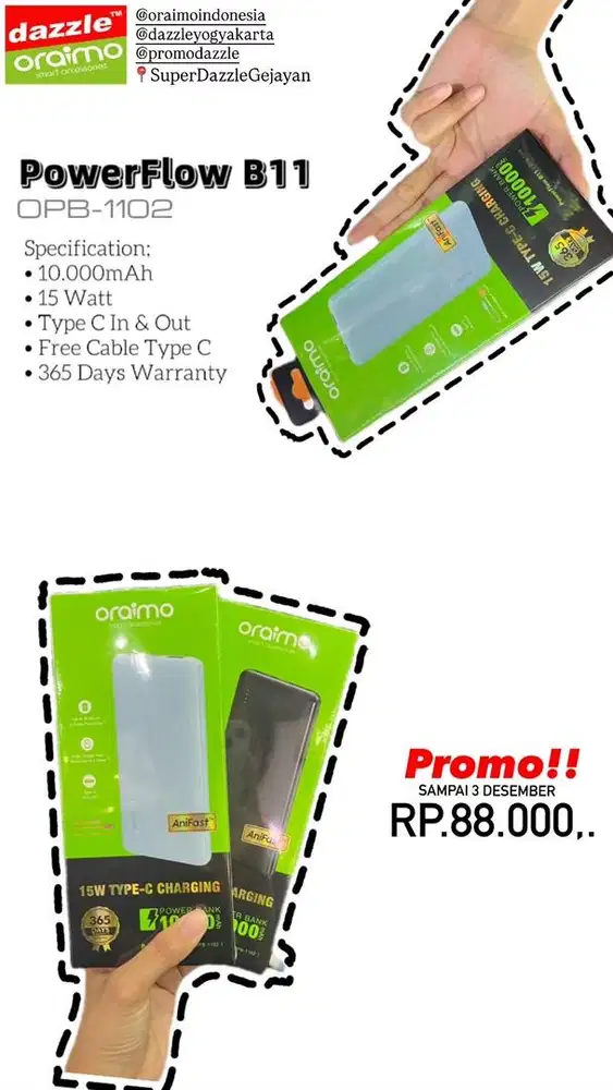 Powerbank Oraimo 10.000mAh OPB-1102