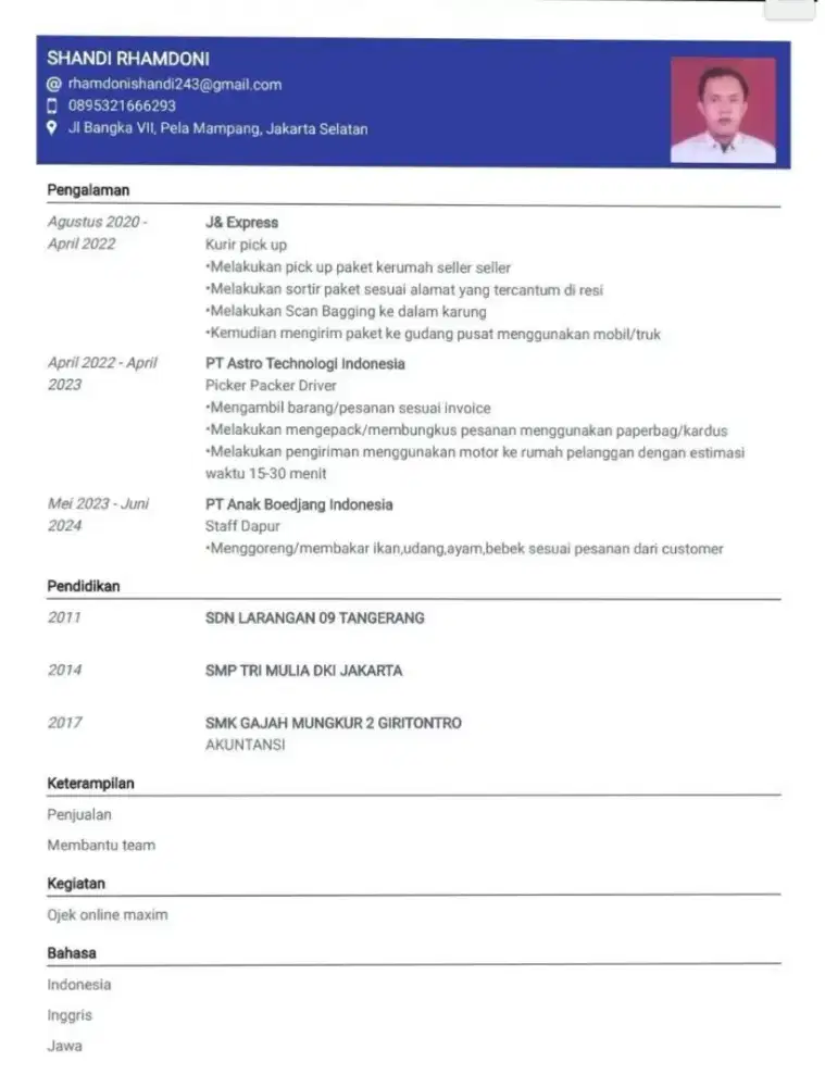 Info Lowongan pekerjaan