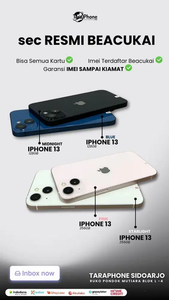 IPHONE 13 128SECOND RESMI BEACUKAI