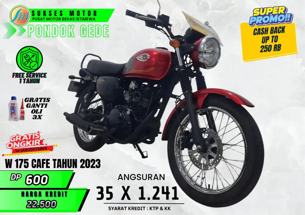 W175 CAFE TH 2023 DP RINGAN ANGS MURAH PROSES CEPAT ADA GARANSINYA