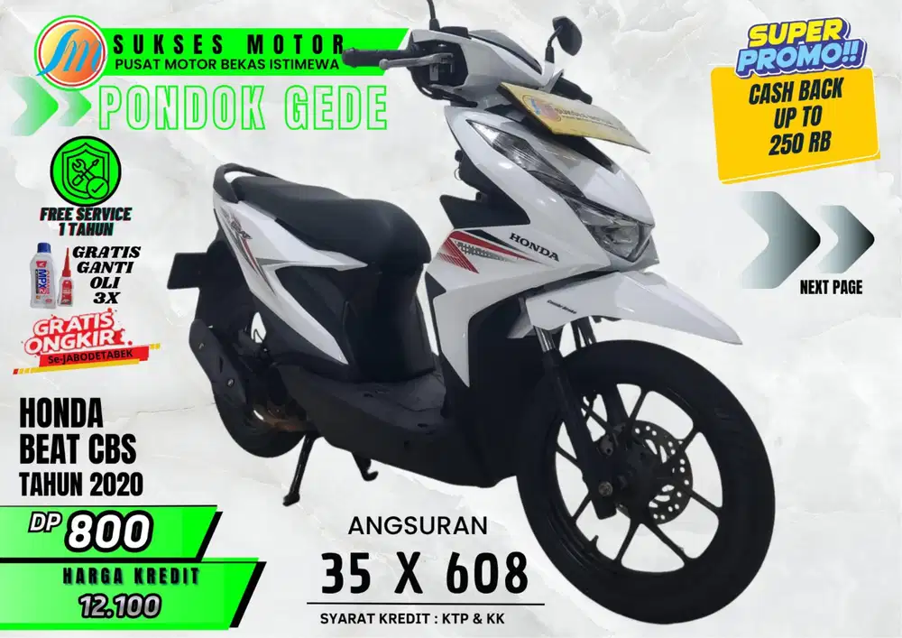 BEAT CBS TH 2020 DP RINGAN ANGS MURAH PROSES CEPAT ADA CASHBACK 250 RB