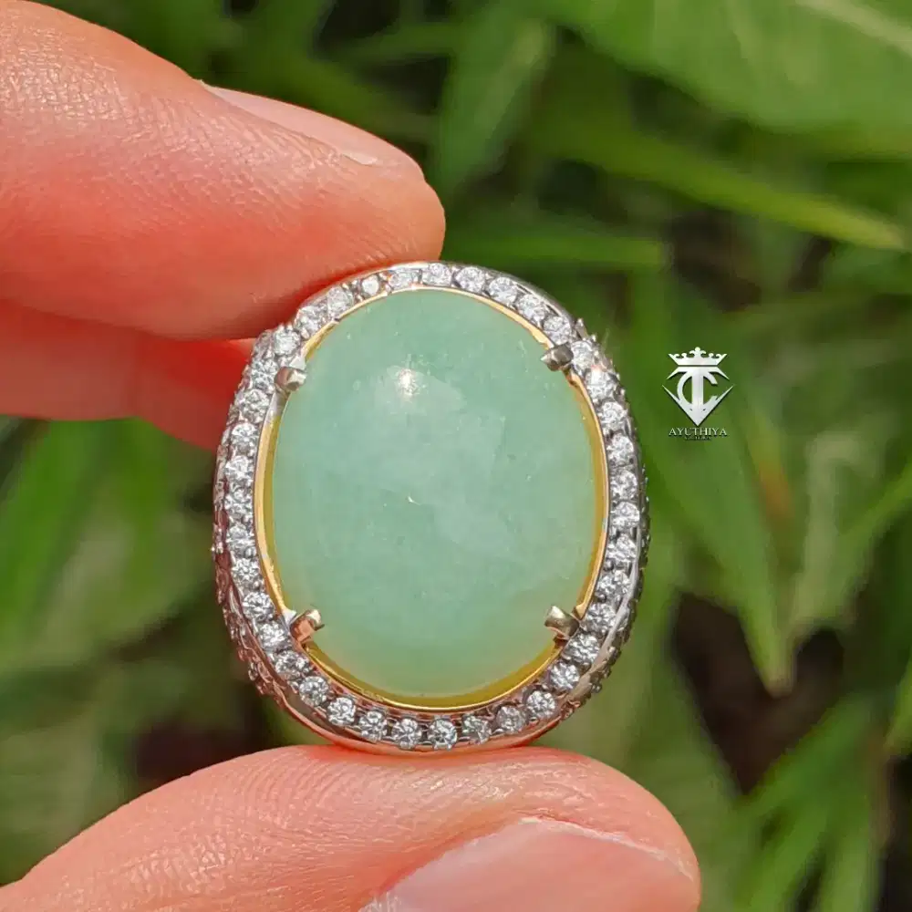 Batu Mulia Natural Giok Burma Myanmar Jadeite Jade Type A 17.60Ct Memo