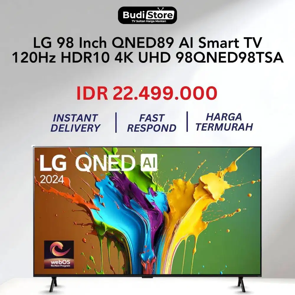 LG 98 Inch QNED89 AI Smart TV 120Hz HDR10 4K UHD 98QNED98TSA 2024