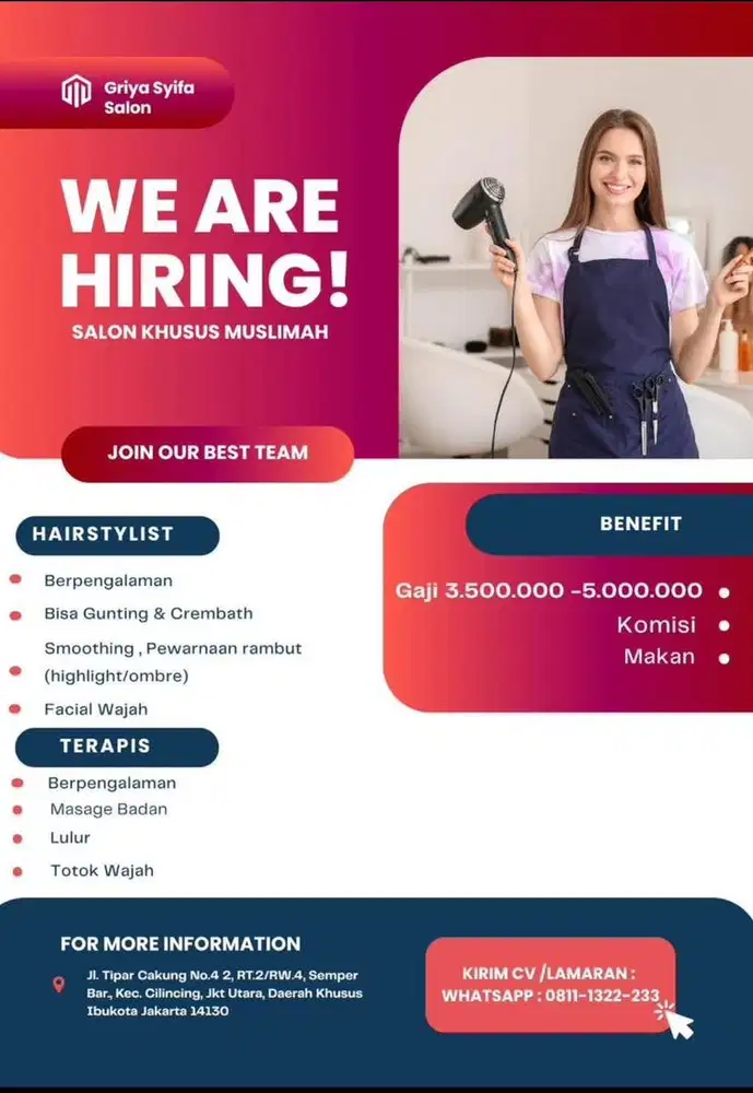 WE ARE HIRING! – Salon Khusus Muslimah