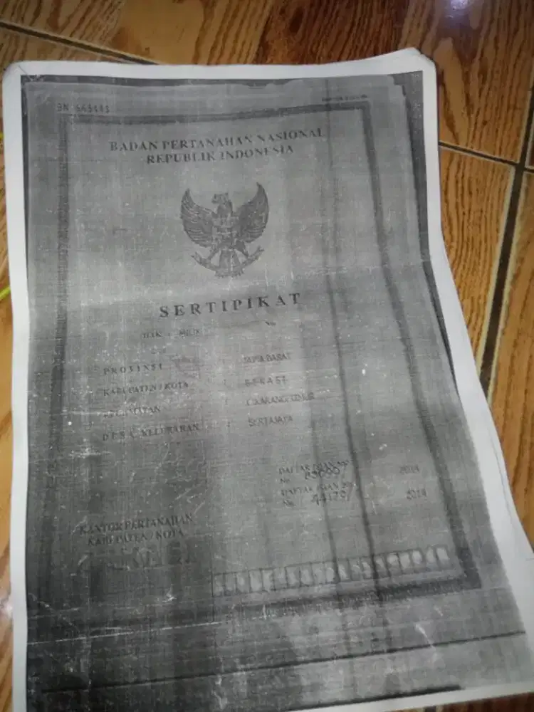 DI JUAL TANAH / SAWAH CIKARANG TIMUR