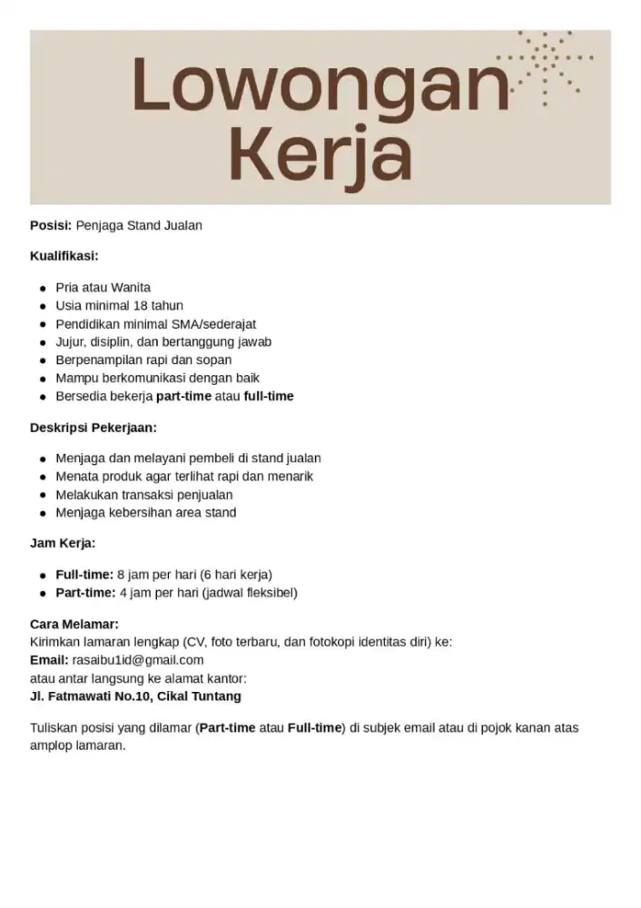 Parttime dan full time