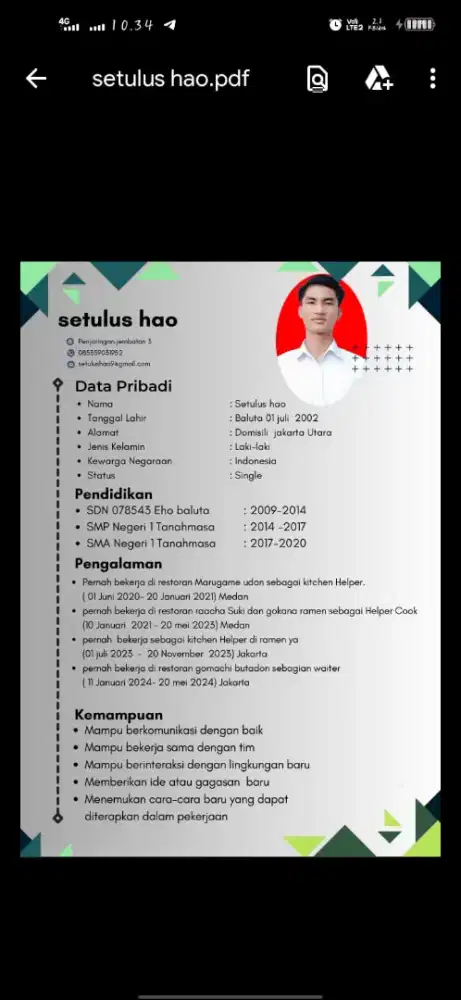 Saya sedang mencari lowongan pekerjaan sebagai security