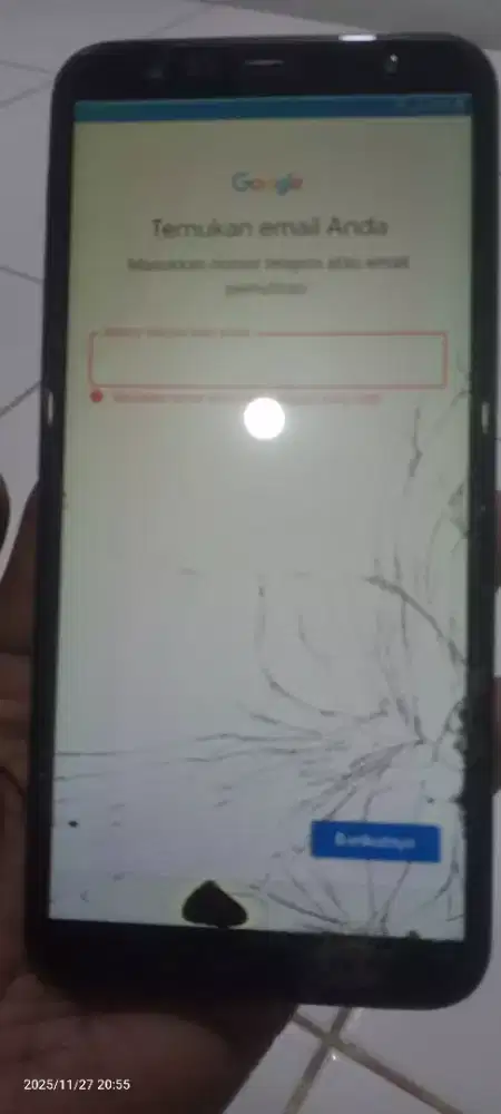 di jual hp minus Samsung J6+ minus minta ganti lcd sm buat akun google