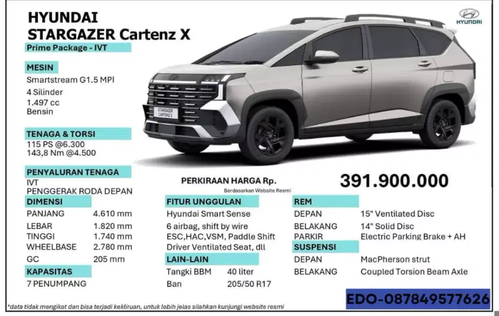 HYUNDAI STARGAZER CARTENZ