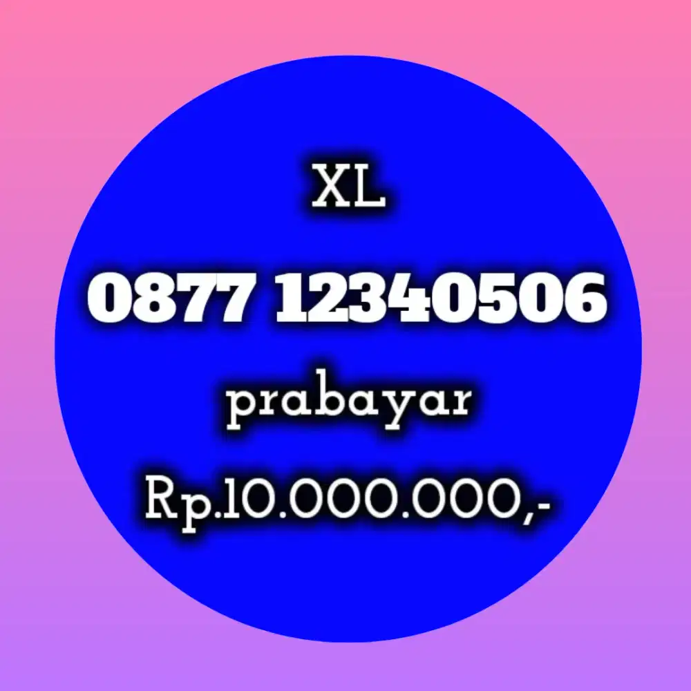 NOMOR CANTIK XL 12340506