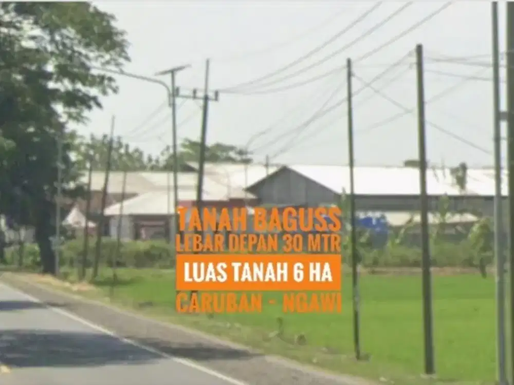 [AD], Tanah Industri LD 30 mtr, NOL Jalan Raya Propinsi, dekat Exit TOL Caruban MADIUN, Ciamik