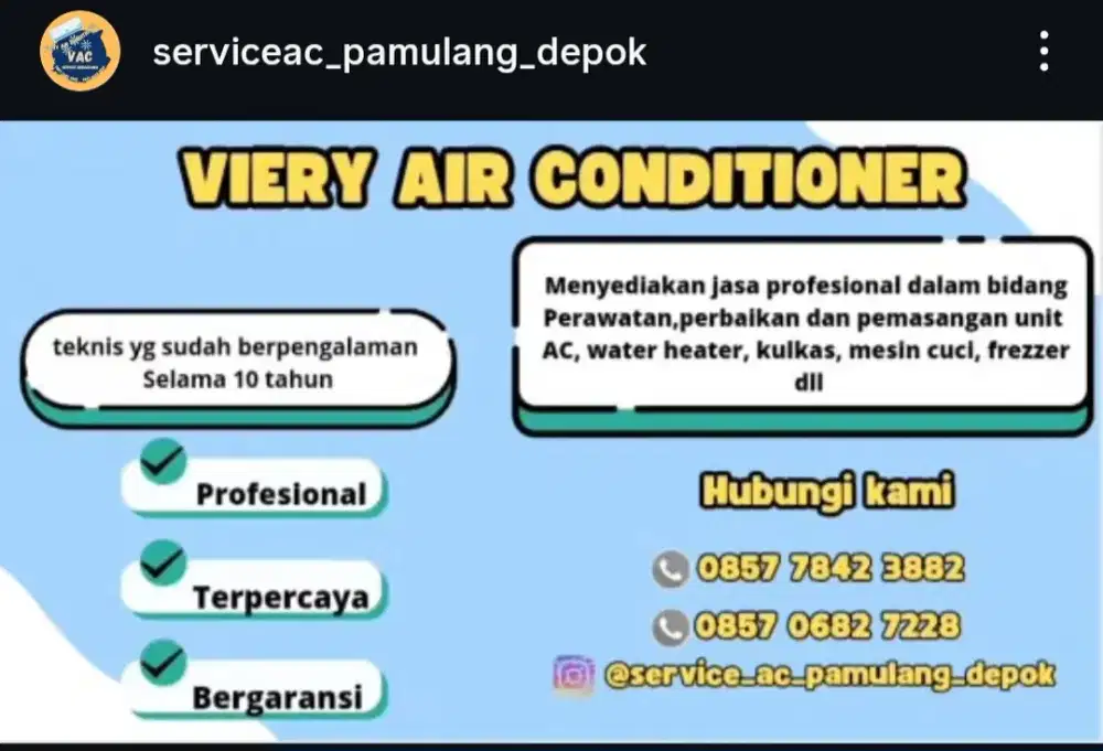 Service ac, cuci ac, service mesin cuci, water heater dll