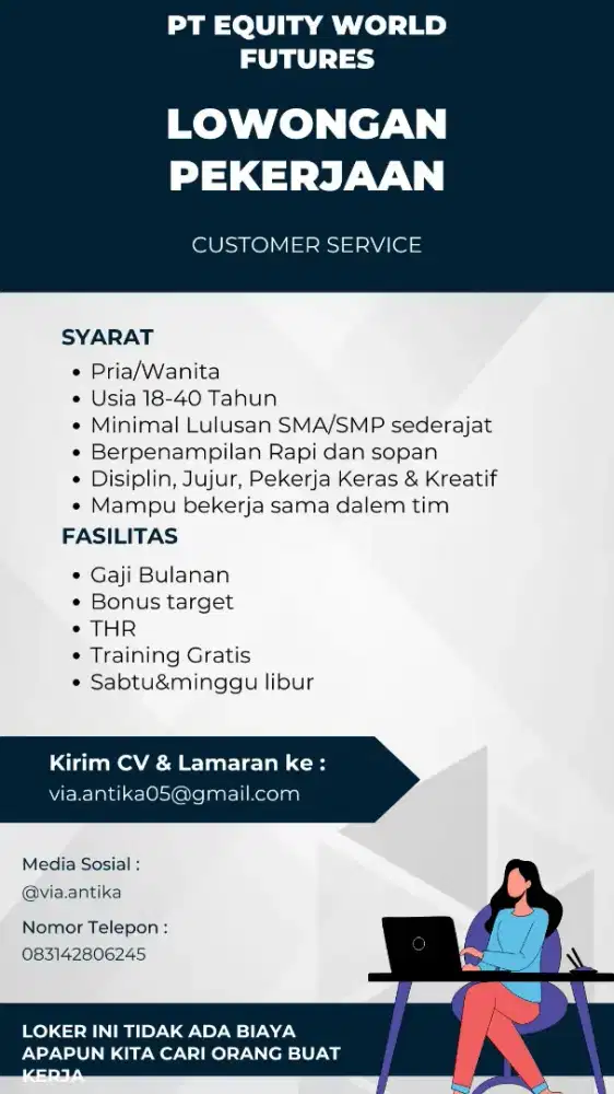 Lowongan pekerjaan di butuhkan cepat