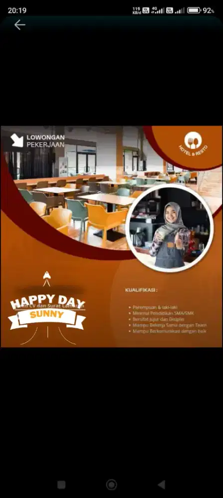 Lowongan pekerjaan restoran