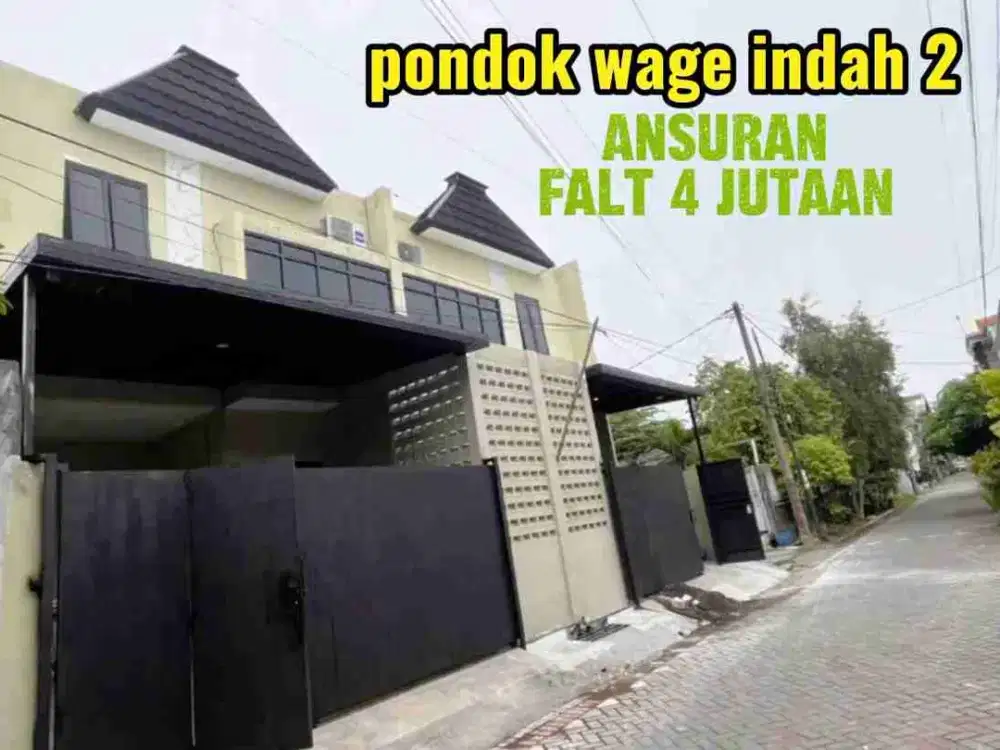 2 Unit Rumah Baru 2 Lantai siap Huni di Perum Pondok Wage Indah 2, Taman, Sda