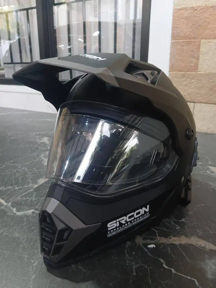 Cargloss Sircon Supermoto Helm Full Face - Deep Black SG