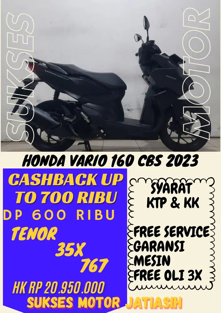 PROMO MURAH DP HONDA VARIO 160 CBS 2023 DP 600 RIBU BISA CASH/KREDIT