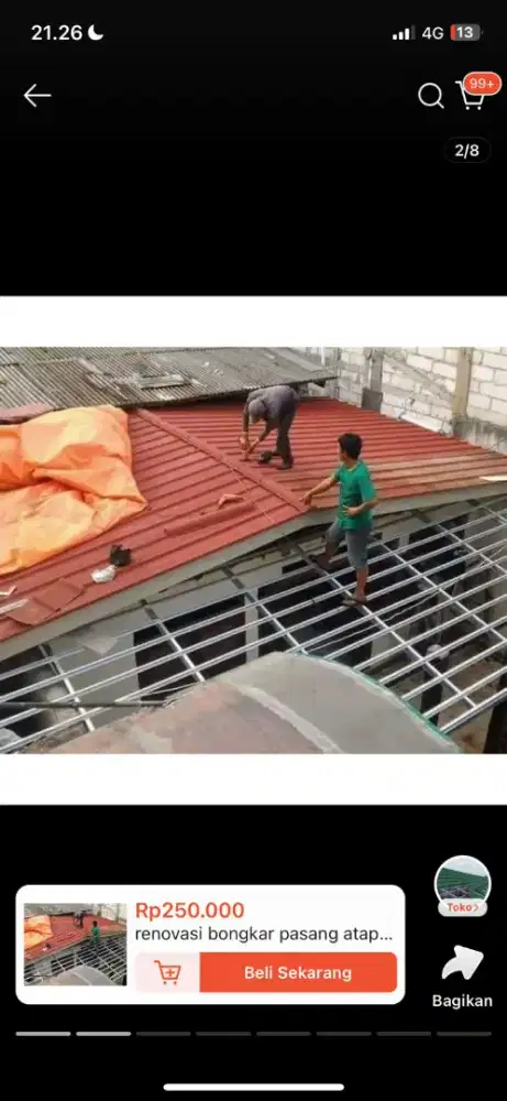 Perbaikan atap rumah yang Bocor