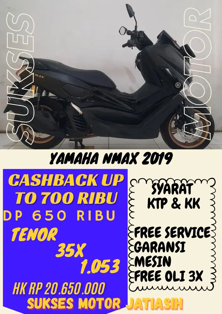 PROMO MURAH YAMAHA NMAX OLD 2019 DP 650 RIBU BISA CASH/KREDIT