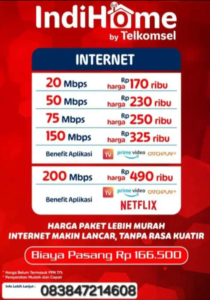 Internet rumah, Online lebih cepatt, Kos kontrak bisa!