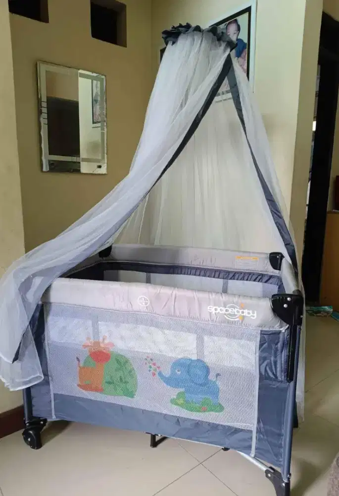 Baby Bed Box Spacebaby Sb1822 Abu-abu box bayi kasur bayi