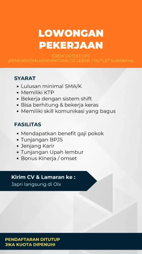 Mencari Crew Outlet G.F.C